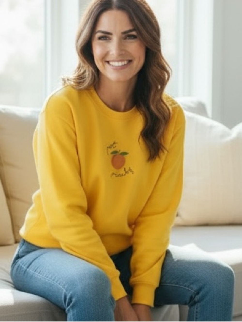 โJust Peachyโ ๐ Crewneck Sweatshirt